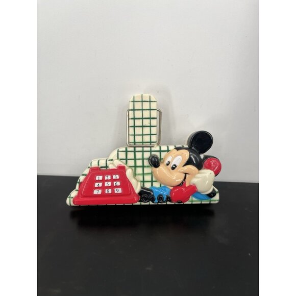 Vintage Hoan Ltd  Mickey Mouse on telephone Chip Bag Clip Clasp Walt Disney - Picture 1 of 6